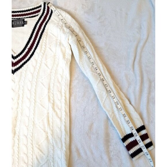 Sweater Dress Cable Knit White Multicolor sz Small Sexy Short - Picture 13 of 16